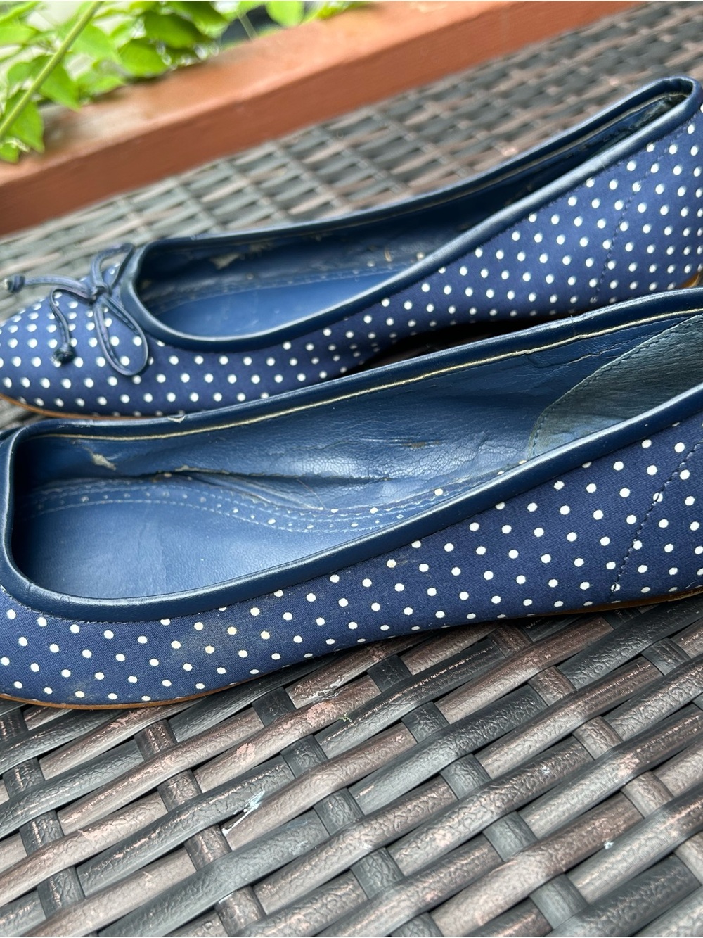 Brooks Brothers Navy Polka Dot Ballet Flats